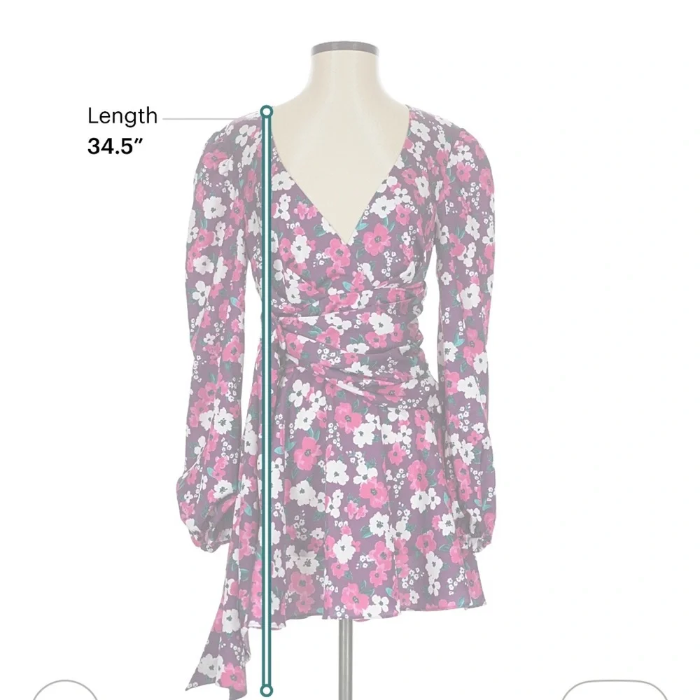 For Love And Lemons Hallie Floral Long Sleeve Dress - Picture 6 of 8
